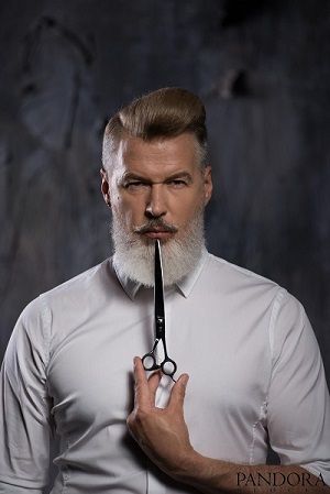 Senior barber portrait